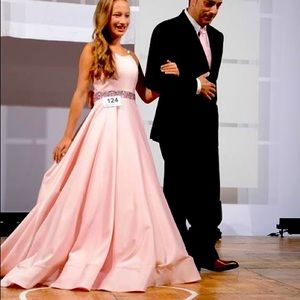Custom pale pink Pre teen gown size 10-12
